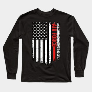 US Flag Airplane Patriotic American Pilot Long Sleeve T-Shirt